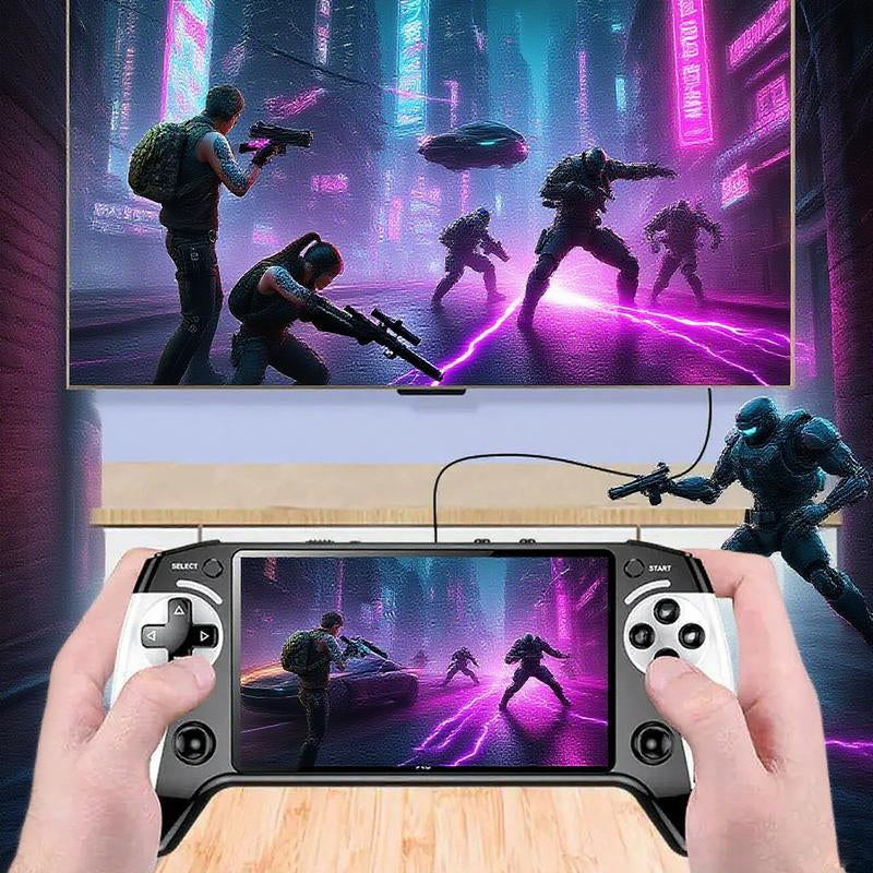 X9 Handheld Game Console, Rechargeable Portable Game Console with Built-In 10 Emulator Games, Handheld Wireless Gaming Console for Home & Travel, Protective-Yy
